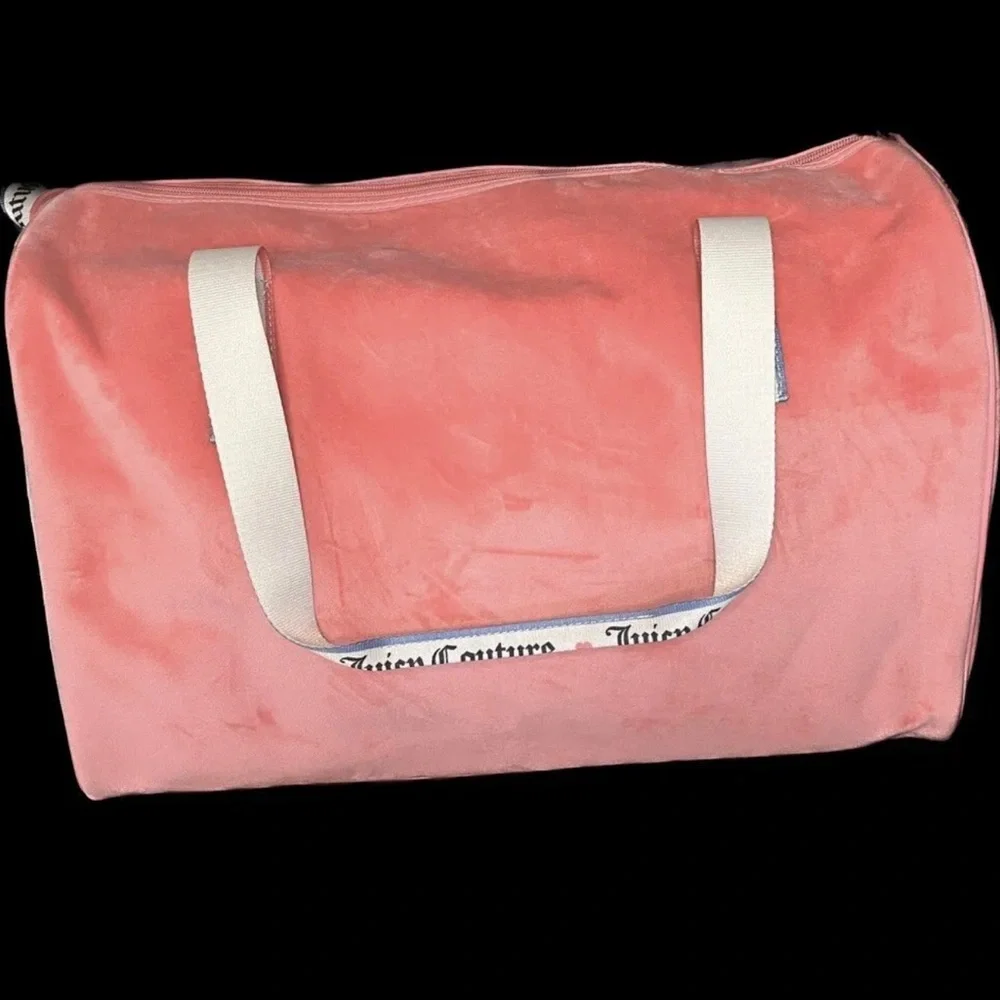 JUICY COUTURE NWT Duffel Bag Pink Velour Weekender Sold Out! - Picture 5 of 8